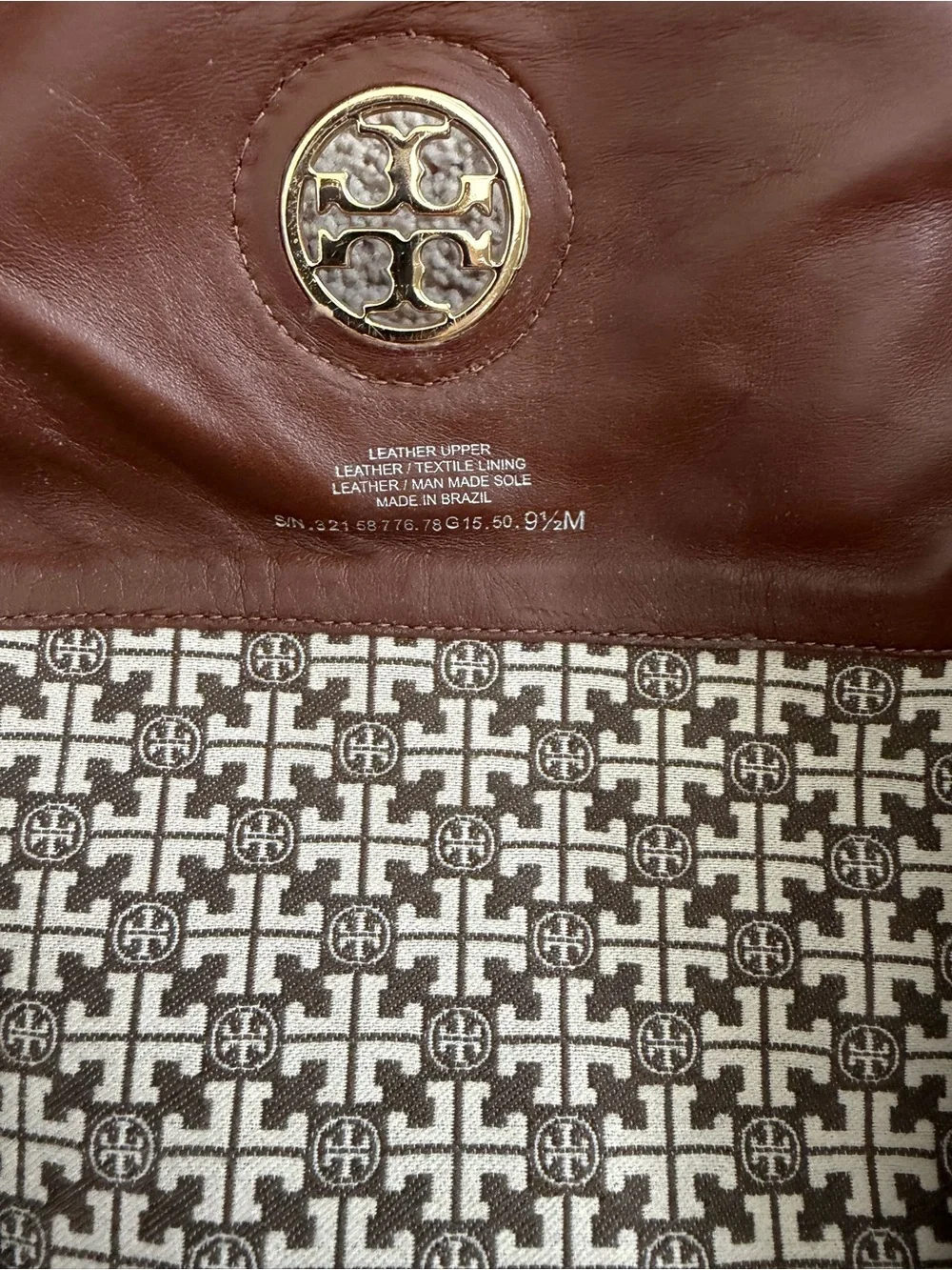 Tory Burch Chestnut Brown Tall Leather Riding Boots with Logo Medallion 9.5